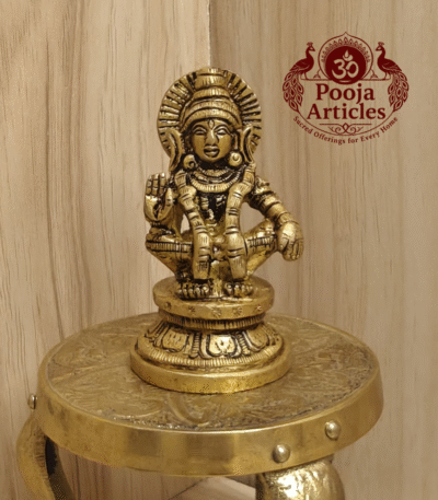 Buy Brass Ayyappan Swami Statue 200g, 2.5" – Handcrafted Spiritual Idol For Puja