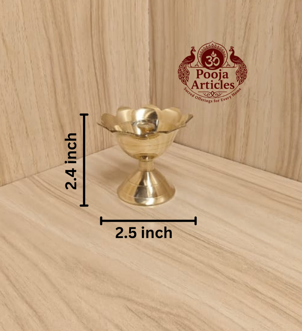 Buy Brass Devdas Diya 65g, 2.4"– Handcrafted Divine Brass Oil Lamp For Lighting & Puja