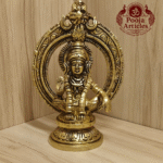 Buy Brass Frame Ayyappan Statue 510g, 4.8" – Handcrafted Spiritual Idol For Home Puja