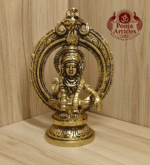 Buy Brass Frame Ayyappan Statue 510g, 4.8" – Handcrafted Spiritual Idol For Home Puja