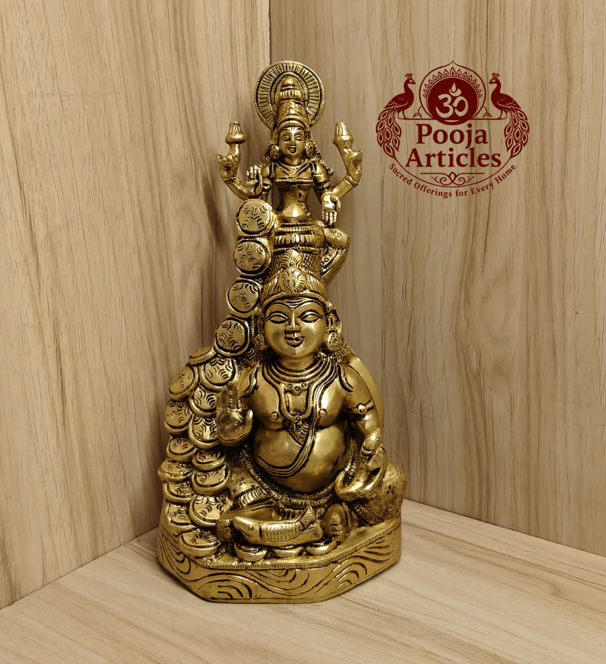 Buy Brass Kubera Lakshmi Idol 1.150g, 5.9" – Divine Lakshmi Kubera Brass Statue For Wealth Buy Brass Kubera Lakshmi Idol 1.150g, 5.9" – Divine Lakshmi Kubera Brass Statue For Wealth