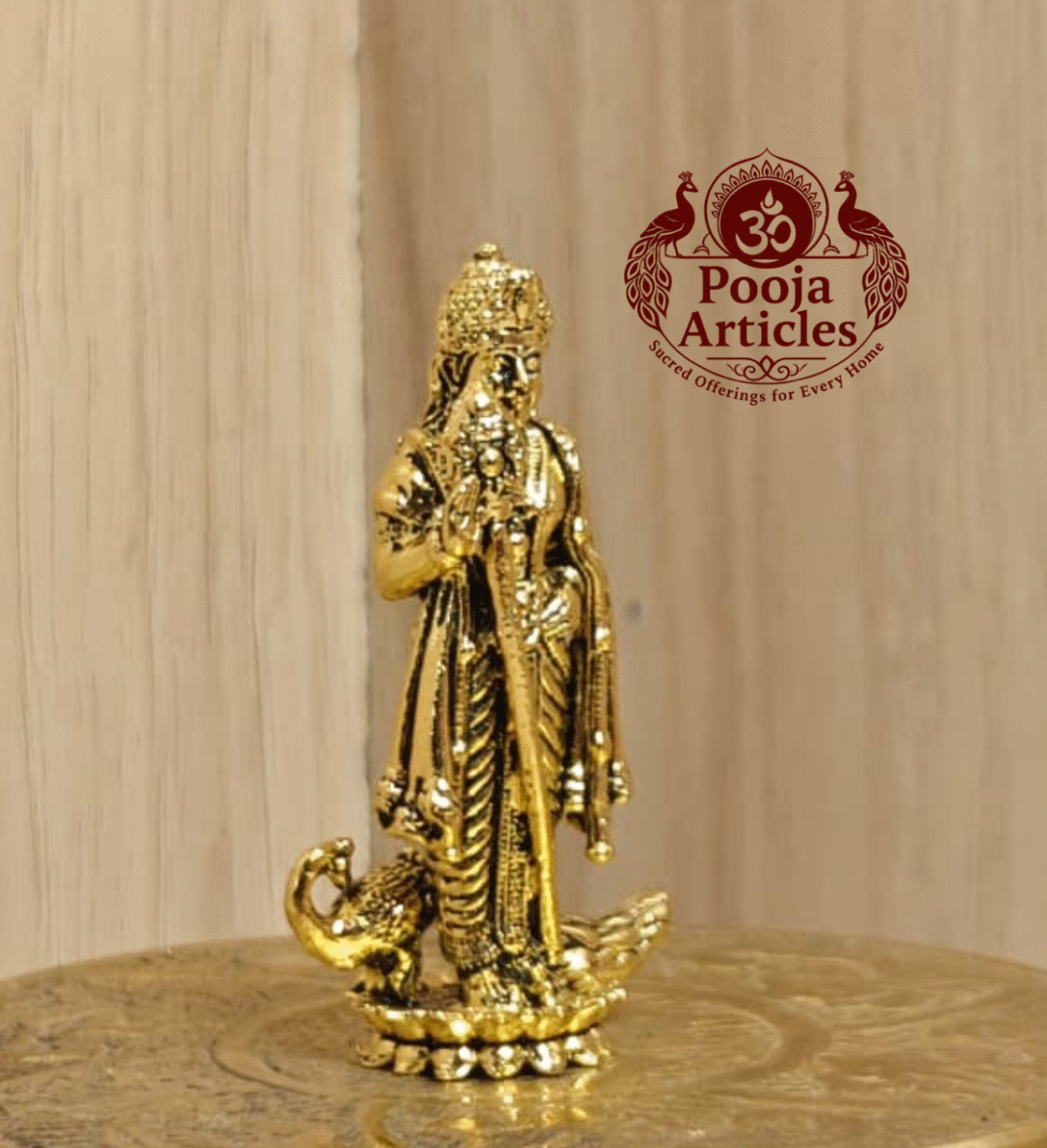 Buy Premium Brass Lord Murugan Statue – 30g, 2" Brass Vel Murugan Idol for Pooja