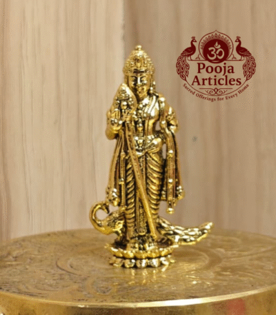 Buy Premium Brass Lord Murugan Statue – 30g, 2" Brass Vel Murugan Idol for Pooja