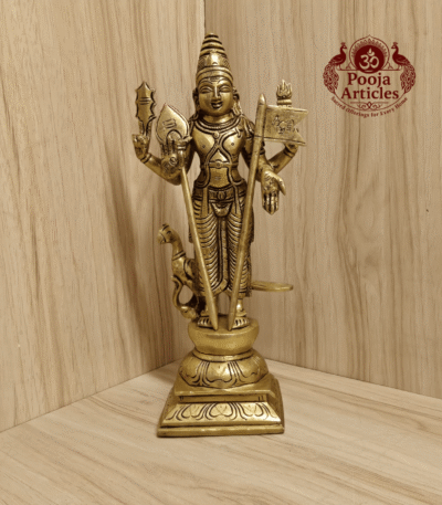 Buy Brass Murugan Idol – 2.370 kg, 10" Handcrafted Solid Brass Murugan Statue for Home Temple and Pooja