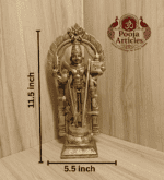 Buy Brass Thiruvachi Murugan Statue 3.100 kg – 11.5″ Solid Brass Lord Murugan Idol for Home Pooja - Image 2