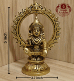 Buy Brass Ayyappan Statue – 650 g, 5" Pure Brass Ayyappan Idol for Home Temple