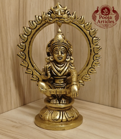 Buy Brass Ayyappan Statue – 650 g, 5" Pure Brass Ayyappan Idol for Home Temple