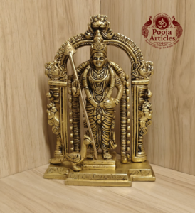 Buy Brass Lord Murugan Statue – 2.010 kg, 8.2" Pure Brass Murugan Idol for Home Pooja