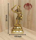 Buy Brass Madurai Veeran Statue 2.170 Kg, 10″ | Divine Protector Idol for Home & Temple