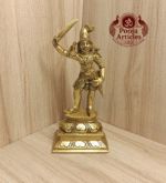 Buy Brass Madurai Veeran Statue 2.170 Kg, 10″ | Divine Protector Idol for Home & Temple
