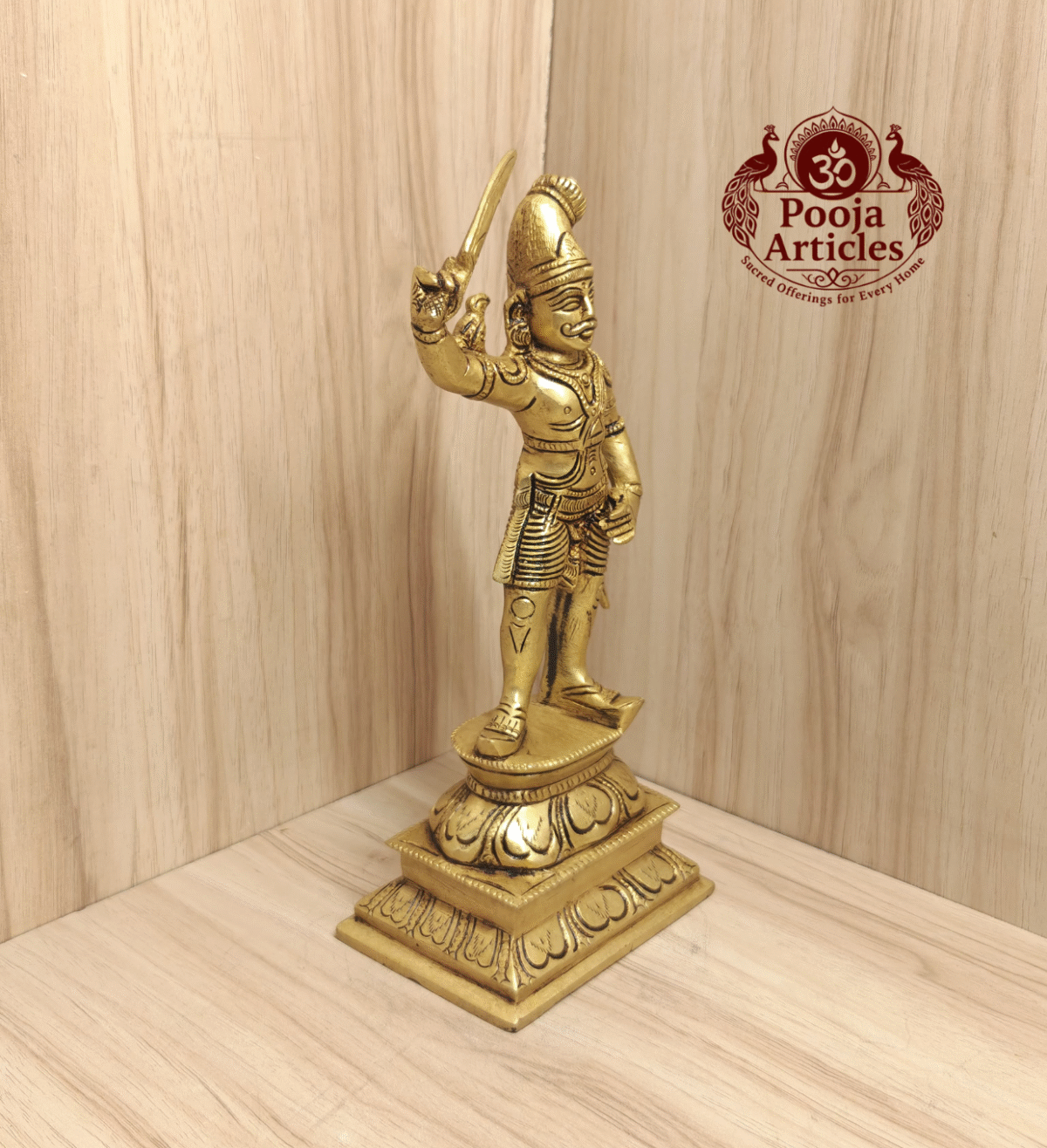 Buy Brass Madurai Veeran Statue 2.170 Kg, 10″ | Divine Protector Idol for Home & Temple