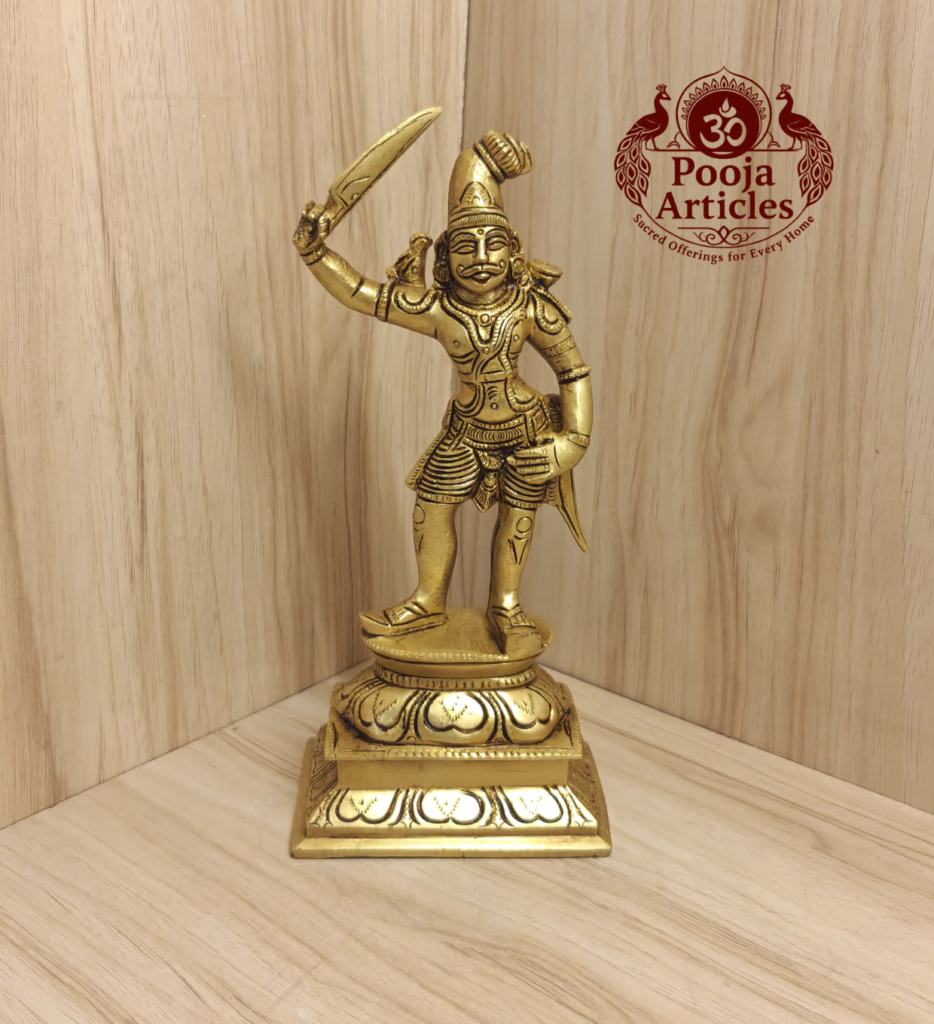 Buy Brass Madurai Veeran Statue 2.170 Kg, 10″ | Divine Protector Idol for Home & Temple