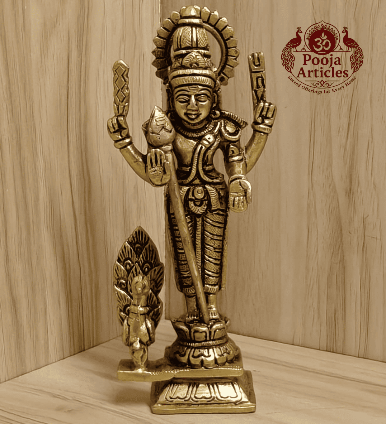 Buy Brass Murugan Statue – 580 g, 6.2″ Divine Brass Murugan Idol For Puja Buy Brass Murugan Statue – 580 g, 6.2″ Divine Brass Murugan Idol For Puja
