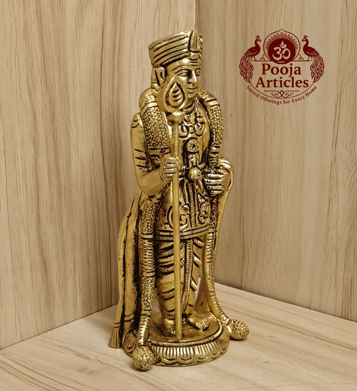 Buy Brass Murugan Statue 700 g, 5.5″ – Divine Brass Murugan Idol for Home Pooja & Gifting