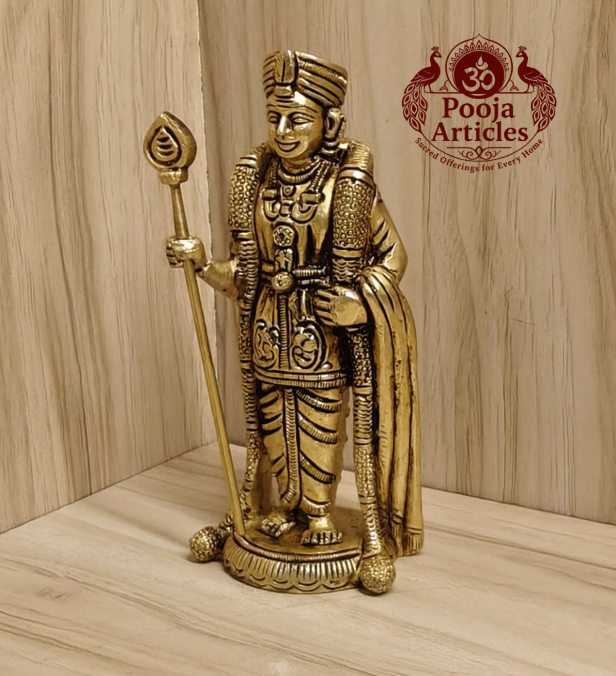 Buy Brass Murugan Statue 700 g, 5.5″ – Divine Brass Murugan Idol for Home Pooja & Gifting