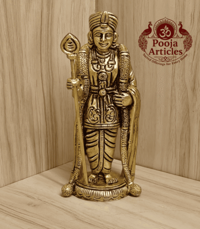 Buy Brass Murugan Statue 700 g, 5.5″ – Divine Brass Murugan Idol for Home Pooja & Gifting
