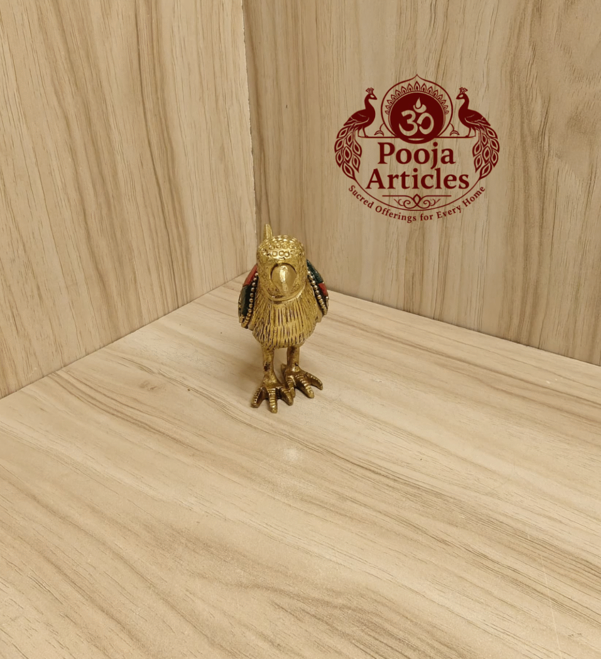 Buy Brass Parrot Statue 230 g, 3″ – Elegant Brass Parrot for Home Temple & Decor