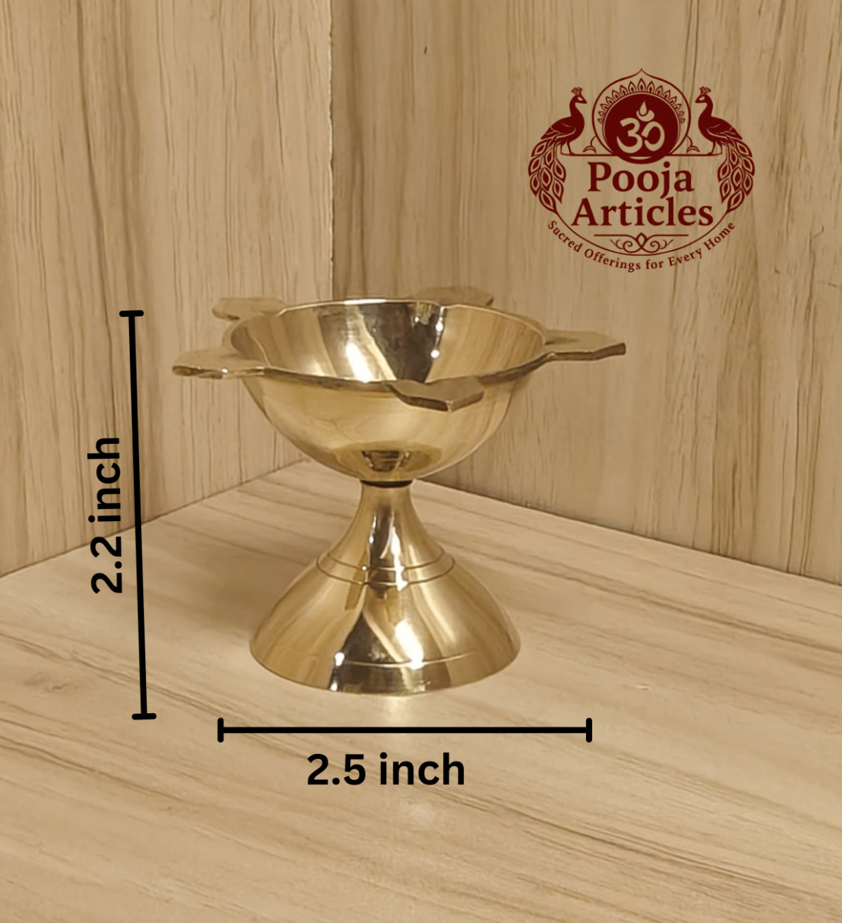 Buy Brass Poona Deep – 50 g, 2.5″ – Divine Brass Poona Deep for Pooja