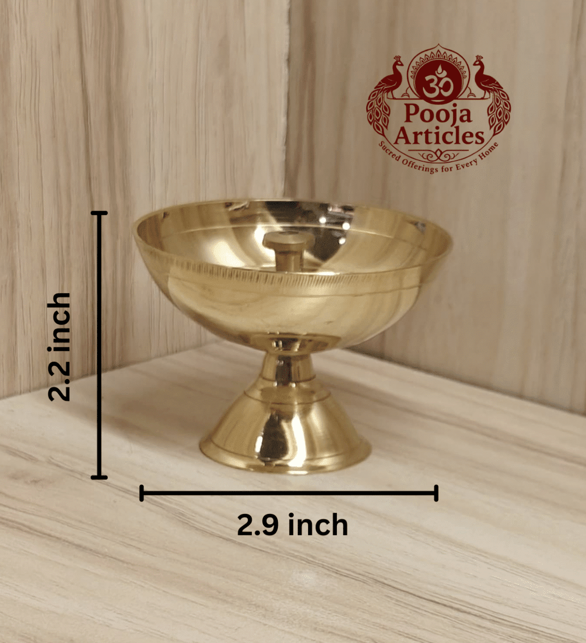 Buy Brass Pyali Deep 65 g, 2.9" – Solid Brass Oil Lamp For Puja | PoojaArticles.com