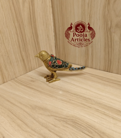 Buy Brass Sparrow Idol 230 g, 2.5" – Elegant Brass Sparrow Idol for Home Temple & Décor