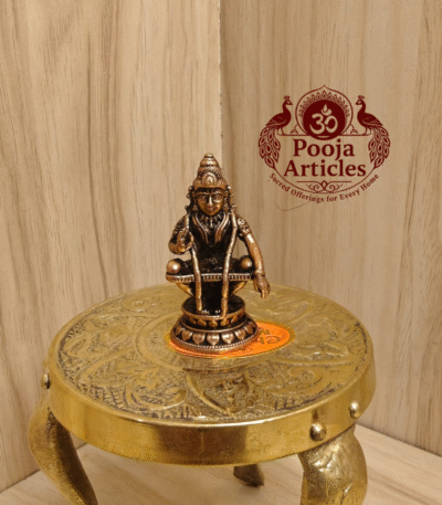 Buy Copper Ayyappan Statue – 50 g, 2" Mini Copper Ayyappan Idol for Home Temple