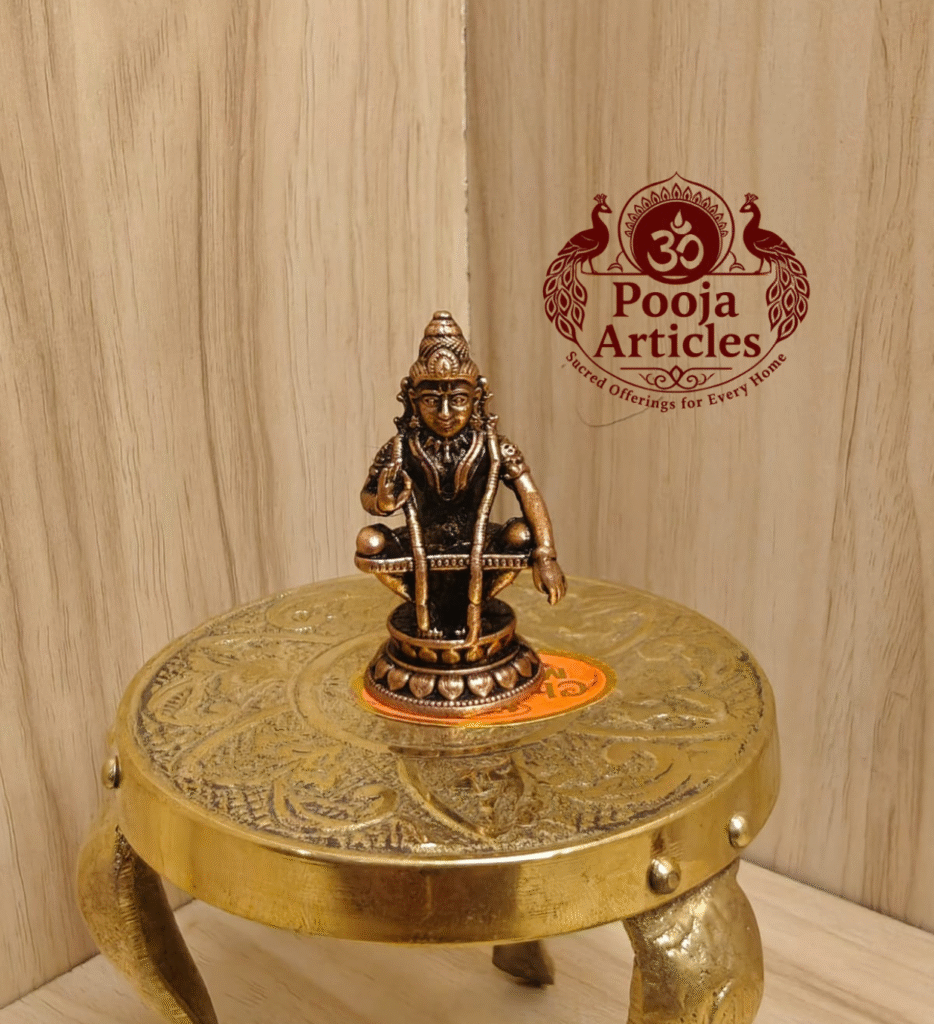 Buy Copper Ayyappan Statue – 50 g, 2" Mini Copper Ayyappan Idol for Home Temple