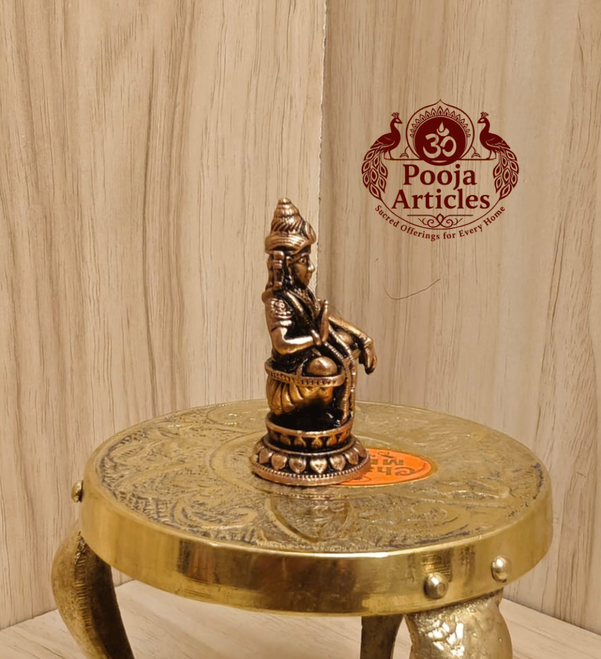 Buy Copper Ayyappan Statue – 50 g, 2" Mini Copper Ayyappan Idol for Home Temple