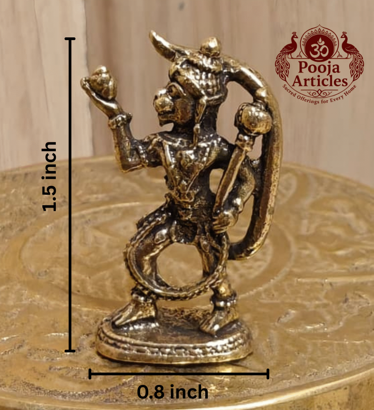 Buy Miniature Brass Hanuman Statue – 10 g, 1.5″ Divine Brass Hanuman Murti for Pooja