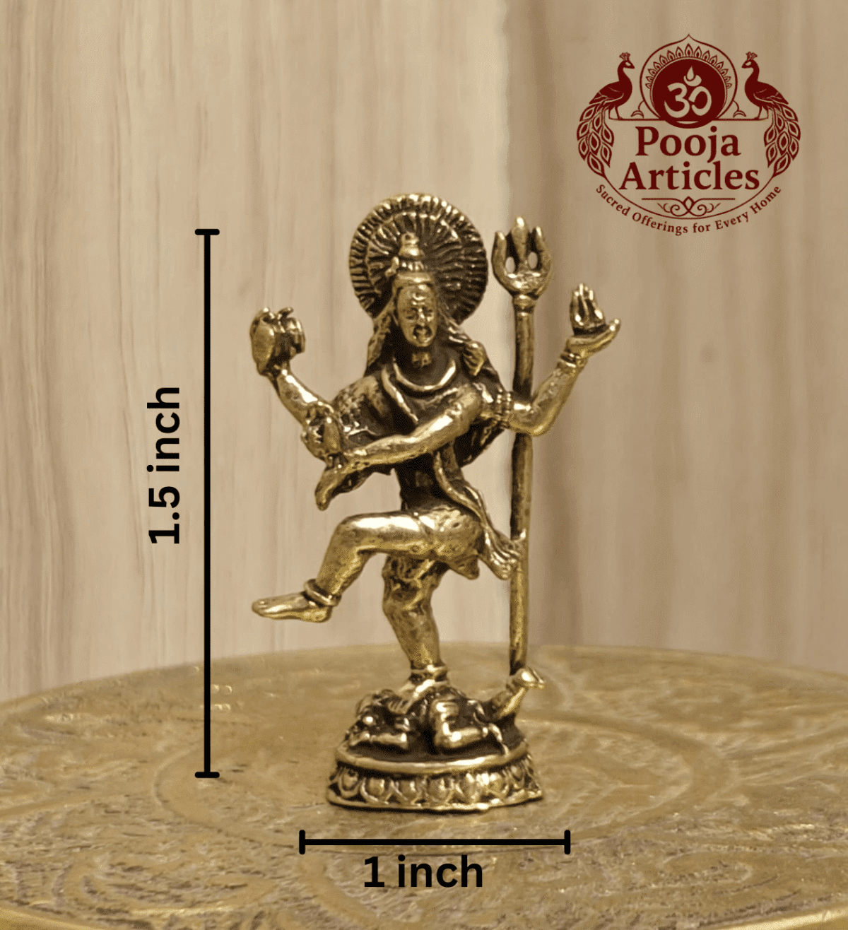 Buy Miniature Brass Nataraja – 15 g, 1.8″ Divine Natraj Statue For Pooja
