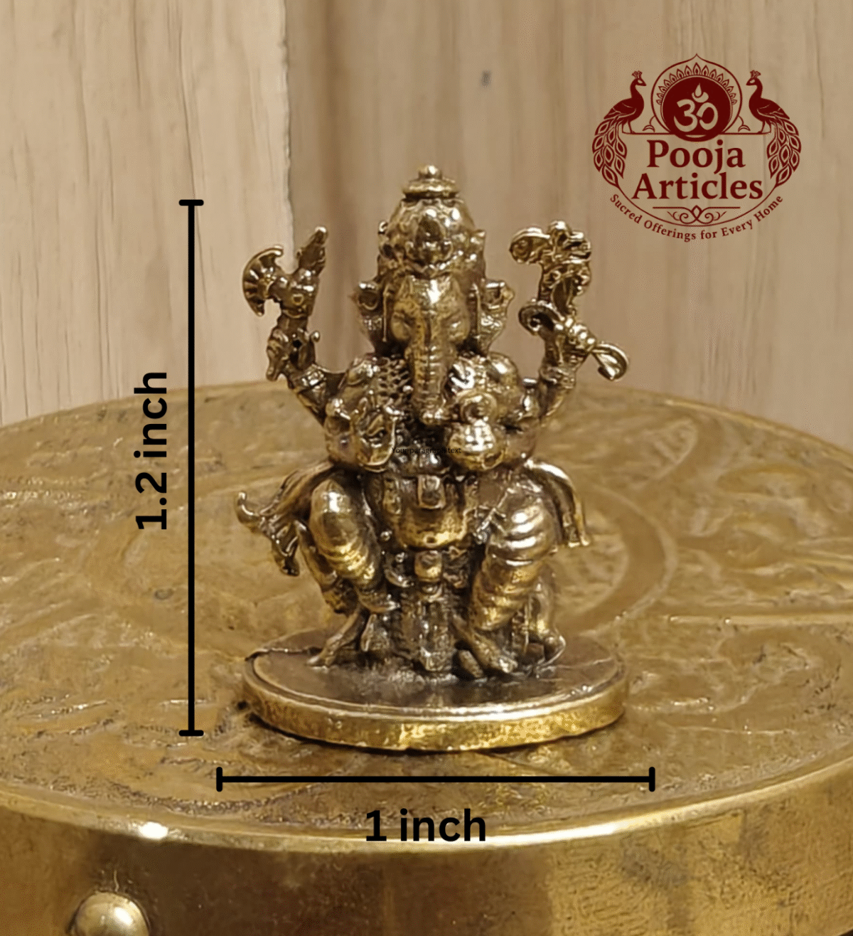 Buy Miniature Ganesh Idol – 20 g, 1.2″ Miniature Ganesh Murti Online at PoojaArticles.com