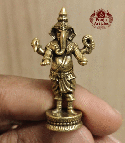 Buy Miniature Standing Ganesh Idol – 20 g, 1.6" Miniature Ganesh Murti for Home Pooja