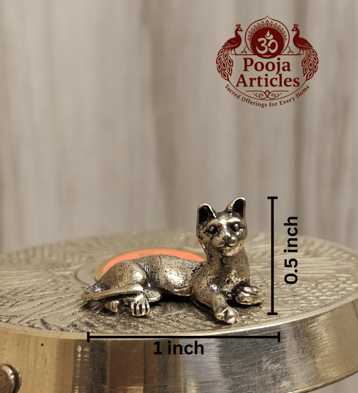 Buy Elegant Miniature Brass Cat Figurine 10 g, 0.5" for Home Decor, Positivity and Gifting