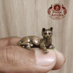 Buy Elegant Miniature Brass Cat Figurine 10 g, 0.5" for Home Decor, Positivity and Gifting