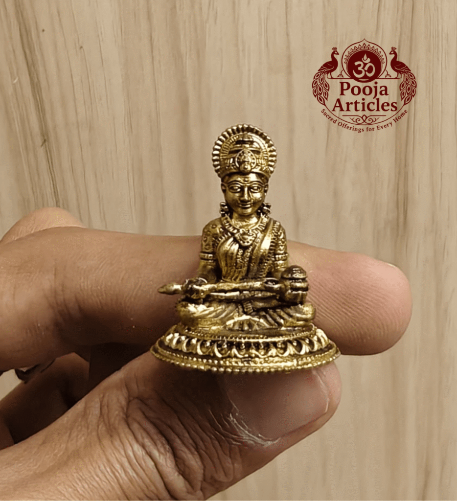 Buy Brass Annapurna Devi Idol 15 g, 1.2" for Home Pooja, Prosperity & Spiritual Blessings