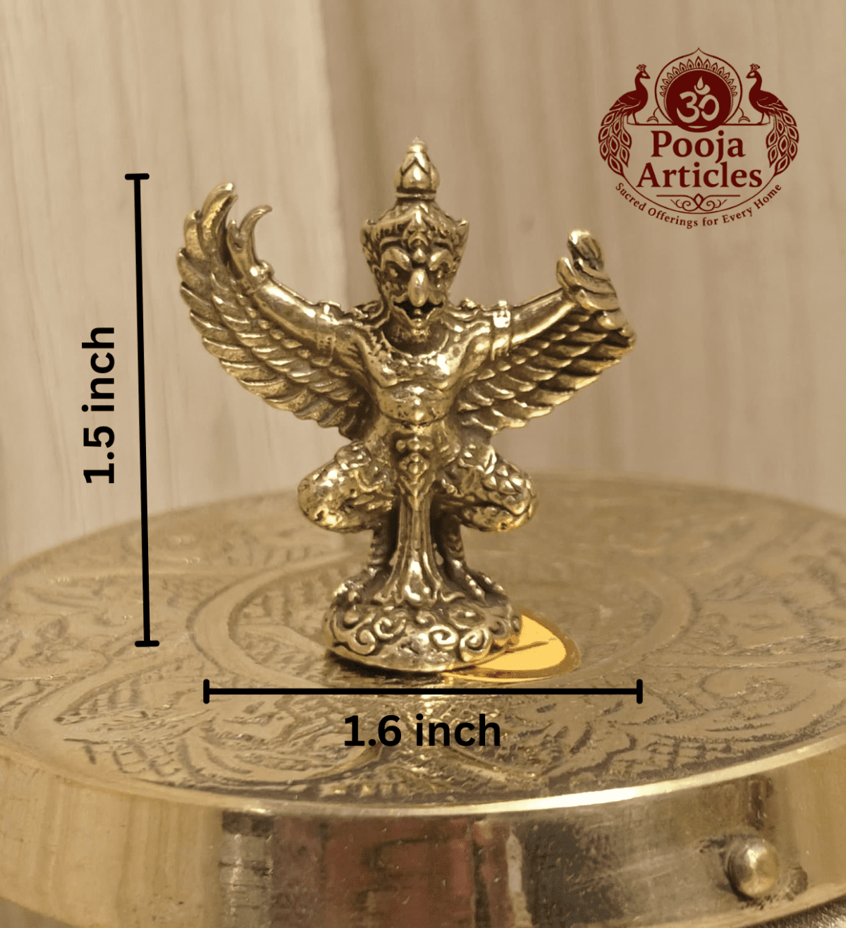 Buy Brass Garuda Statue – 20 g, 1.6" Miniature Sacred Brass Idol for Protection, Power, and Divine Energy
