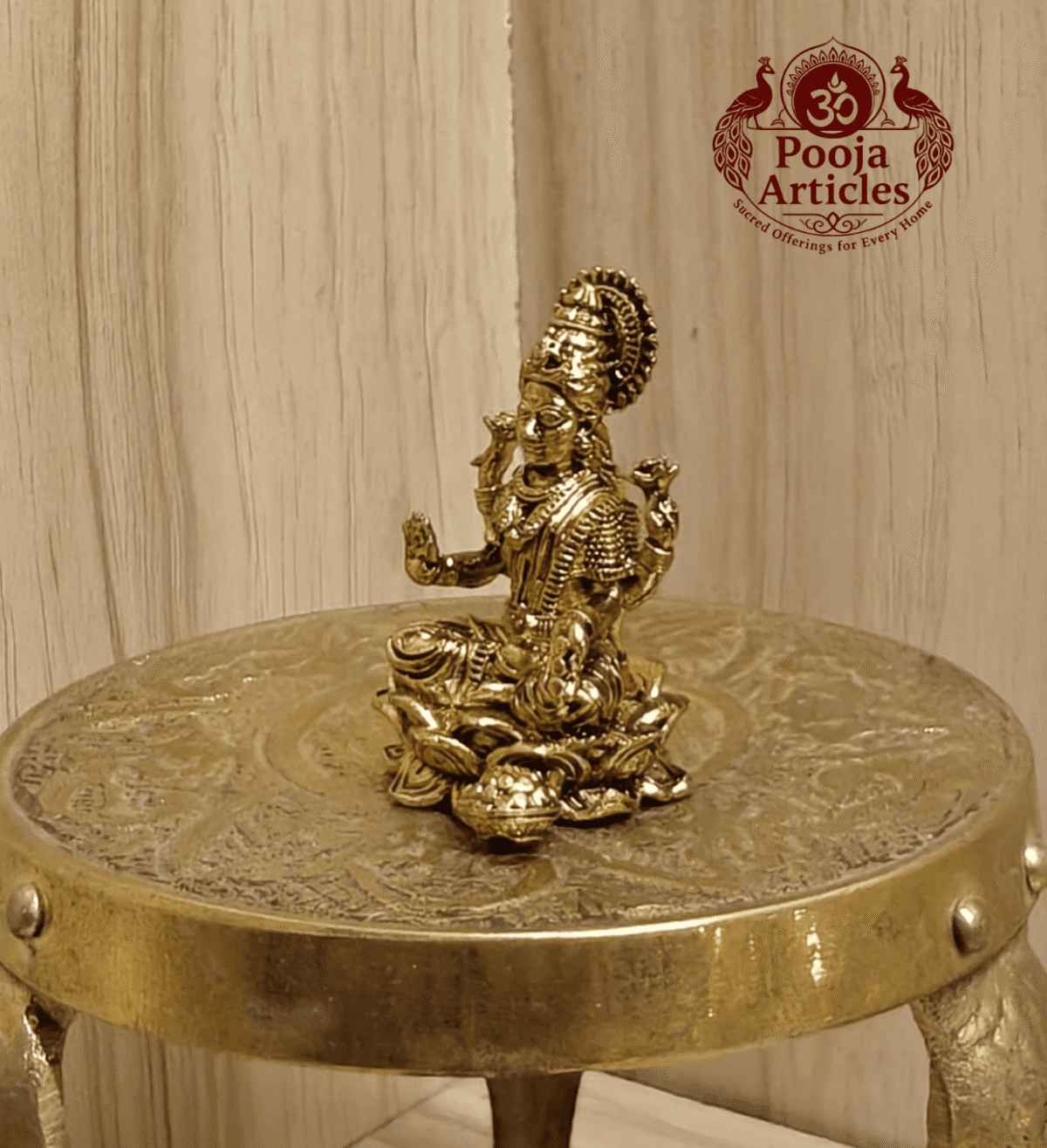 Buy Brass Lord Lakshmi Idol 25 g, 2.5" for Home Pooja, Wealth and Spiritual Blessings