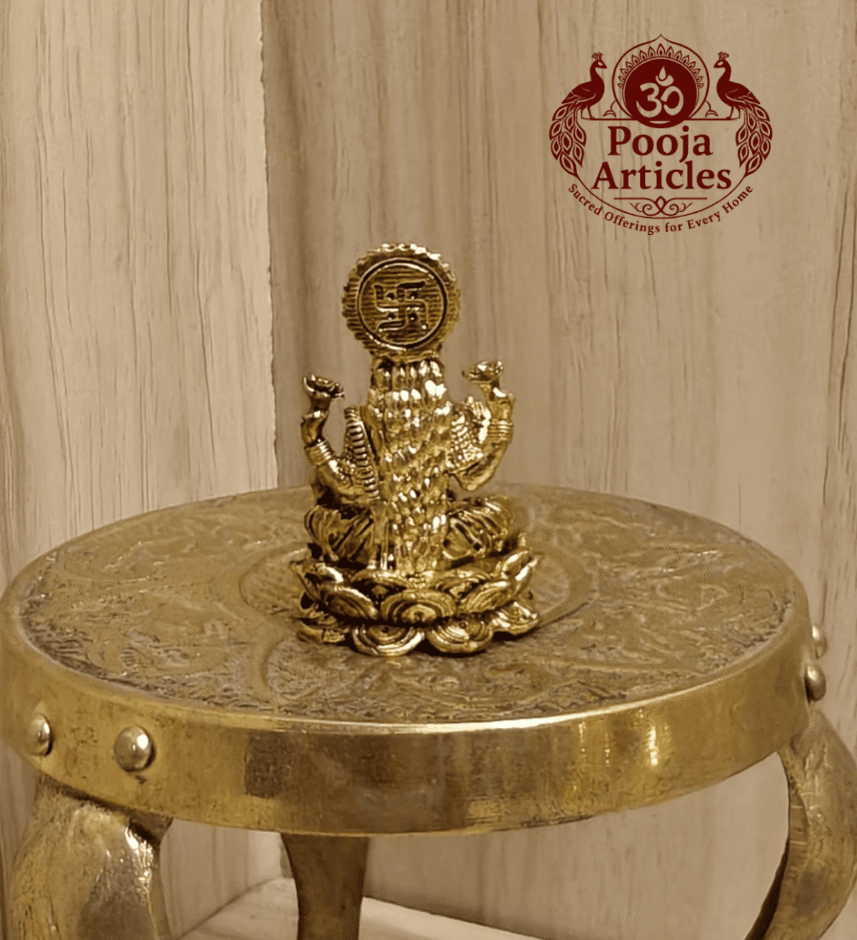Buy Brass Lord Lakshmi Idol 25 g, 2.5" for Home Pooja, Wealth and Spiritual Blessings