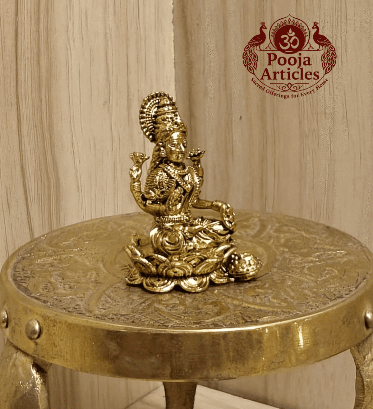 Buy Brass Lord Lakshmi Idol 25 g, 2.5" for Home Pooja, Wealth and Spiritual Blessings