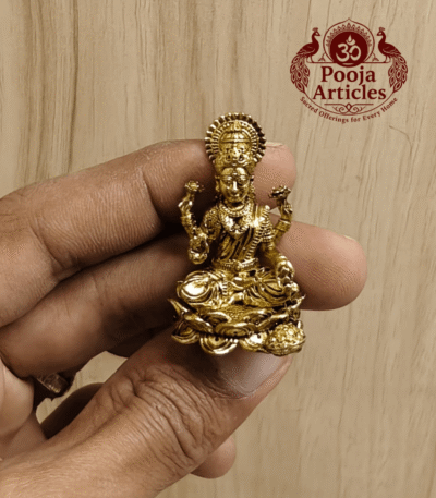Buy Brass Lord Lakshmi Idol 25 g, 2.5" for Home Pooja, Wealth and Spiritual Blessings