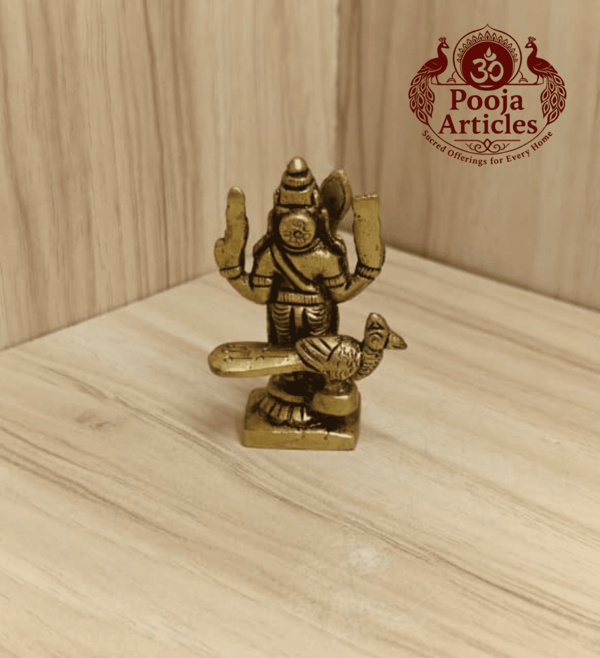 Buy Brass Lord Murugan Idol 90 g, 2.5" for Home Pooja, Courage and Spiritual Blessings