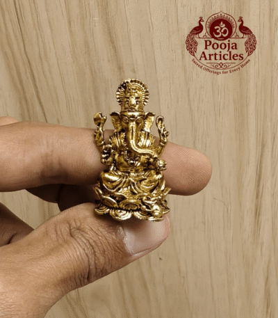 Buy Brass Lord Vinayagar Statue 25 g, 1.5" for Home Pooja, Success and Spiritual Blessings