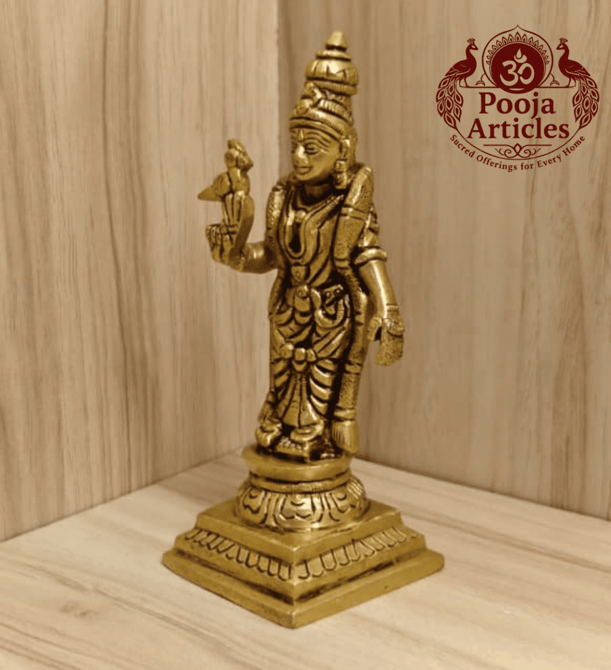 Buy Brass Meenakshi Amman Statue 420 g, 5" – Premium Brass Meenakshi Amman Idol for Home Pooja & Vastu