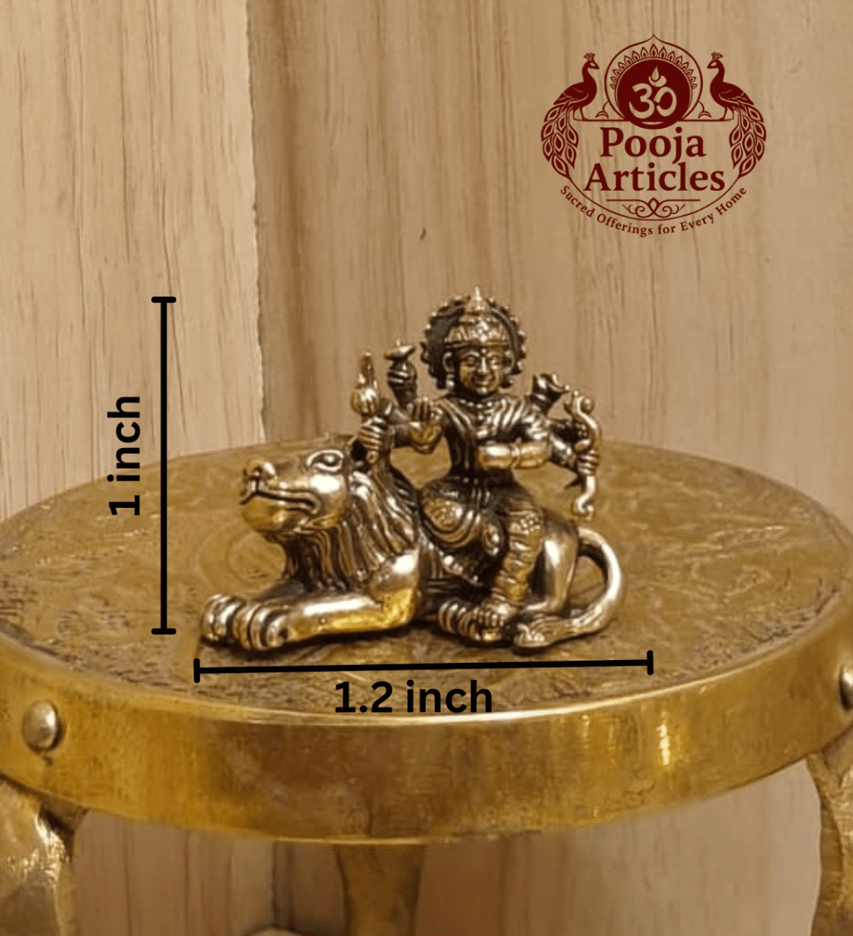 Buy Brass Miniature Durga Devi Statue 30 g, 1" for Protection, Strength and Divine Energy