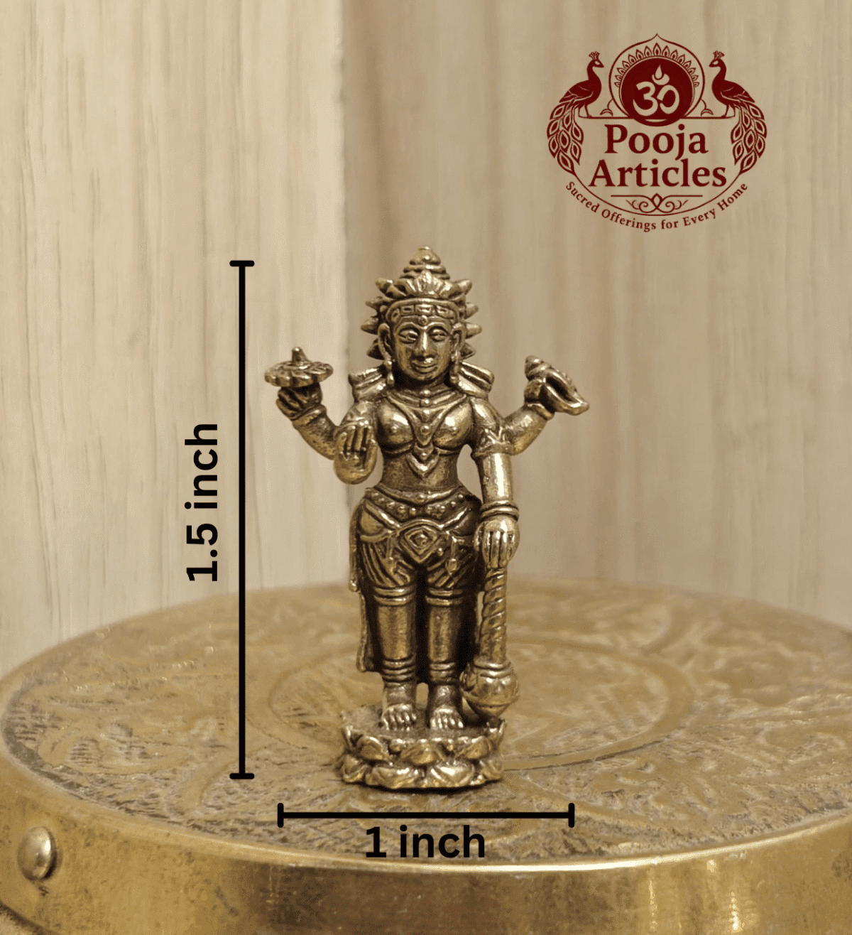 Buy Brass Miniature Lord Vishnu Idol 15 g, 1.5" for Divine Protection, Peace and Prosperity