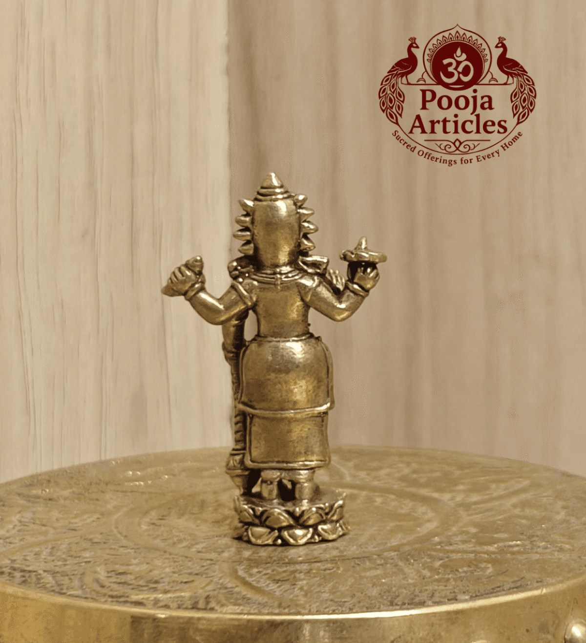 Buy Brass Miniature Lord Vishnu Idol 15 g, 1.5" for Divine Protection, Peace and Prosperity