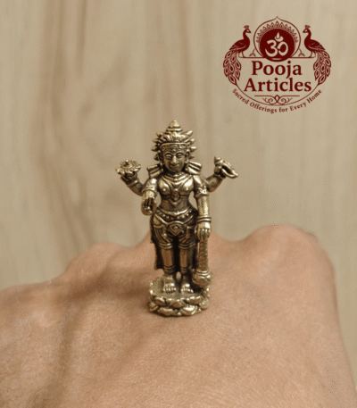 Buy Brass Miniature Lord Vishnu Idol 15 g, 1.5" for Divine Protection, Peace and Prosperity