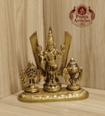 Buy Brass Shankh Chakra Stand with Perumal Idol 700 g, 4.7" for Divine Protection, Prosperity and Spiritual Energy