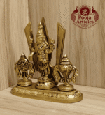 Buy Brass Shankh Chakra Stand with Perumal Idol 700 g, 4.7" for Divine Protection, Prosperity and Spiritual Energy