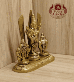 Buy Brass Shankh Chakra Stand with Perumal Idol 700 g, 4.7" for Divine Protection, Prosperity and Spiritual Energy