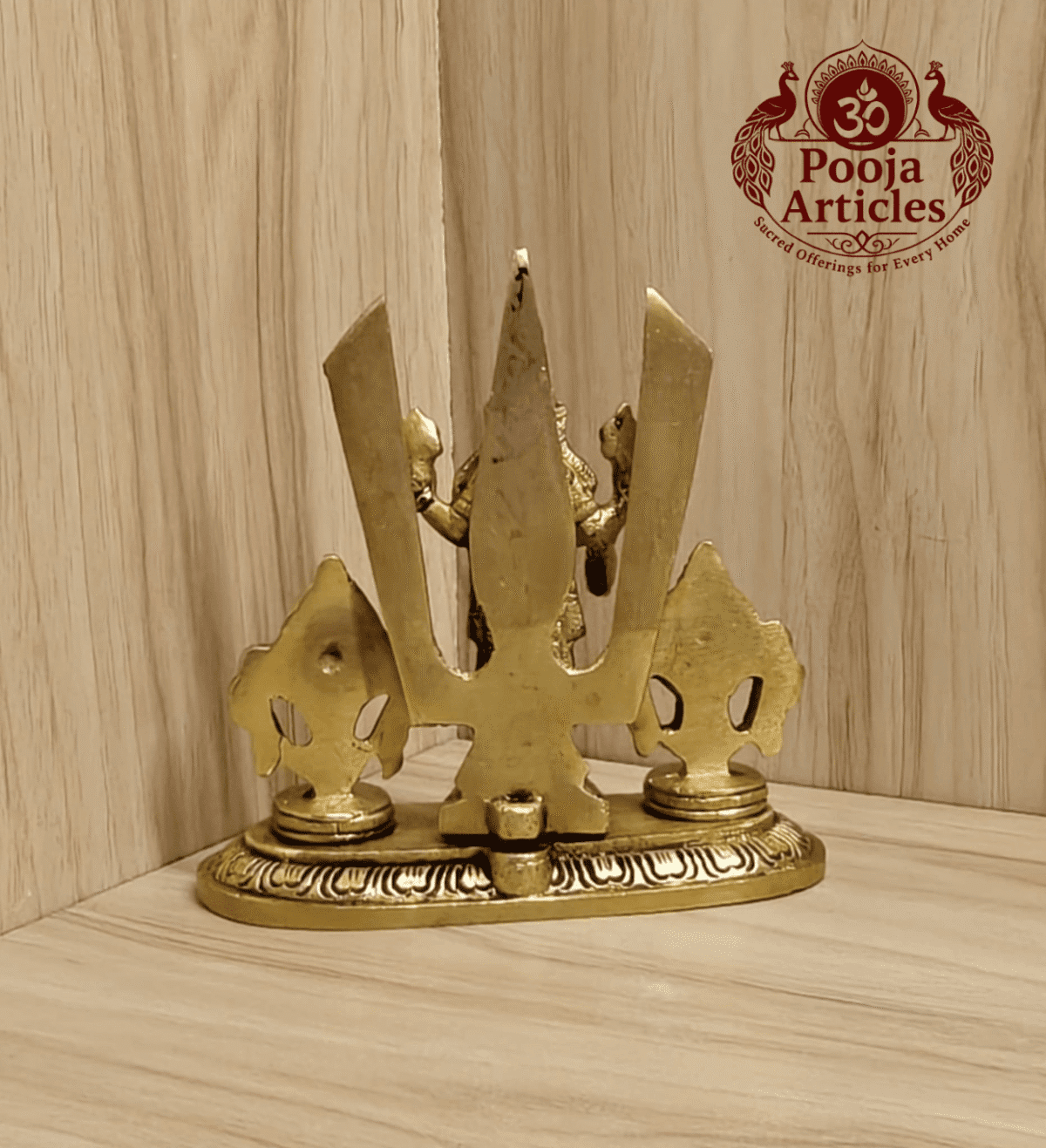 Buy Brass Shankh Chakra Stand with Perumal Idol 700 g, 4.7" for Divine Protection, Prosperity and Spiritual Energy